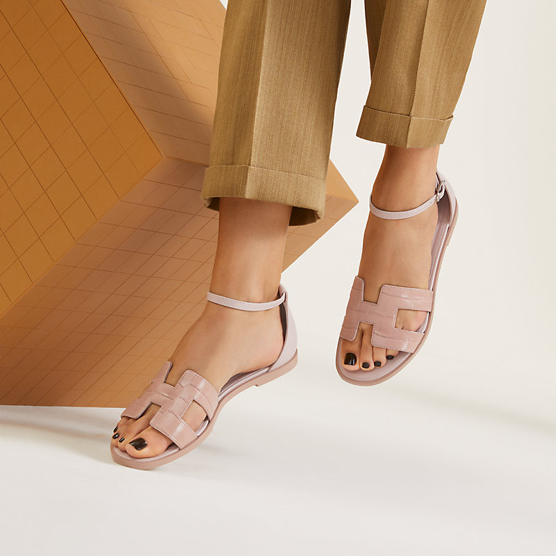 SANTORINI ROSE COLLECTION サンダル BNIB Hermes Santorini Sandal In rose cancan Size 38